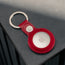 Red Leather Apple AirTag Holder Keyring with Apple AirTag