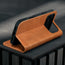 Stand function of the Tan Leather Case for iPhone 17 Pro Max