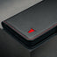 Black with Red Detail Leather Case for Galaxy S25 Edge