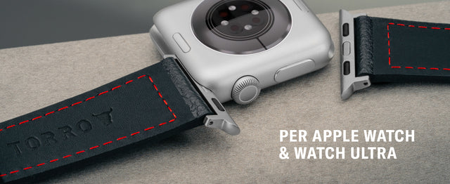 Cinturino in pelle per Apple Watch e Watch Ultra Feature Focus