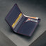 Inside of the Navy Blue (with Red Stitching) Bifold Leather Wallet