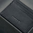 Front of the Black Leather Credit Card Holder with 3 card slots