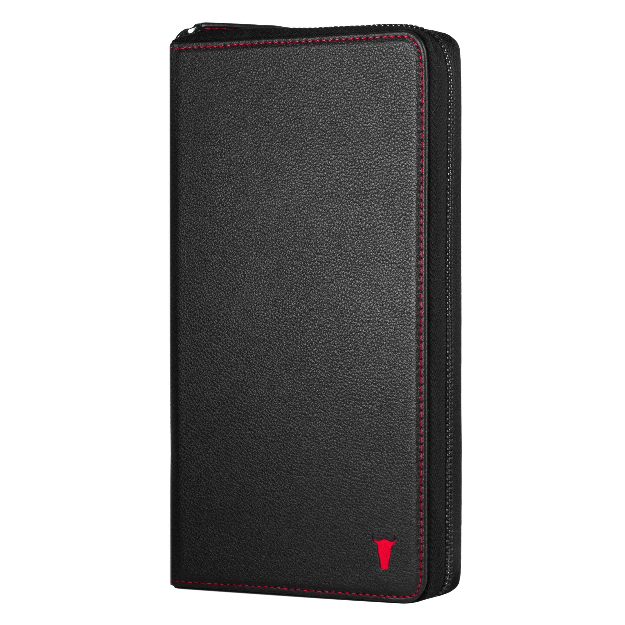 HORNBULL Portafoglio Uomo In Vera Pelle Nera Con Protezione RFID – Serie Madison – Sottile, 8 Slot Carte, Tasca Porta Documenti