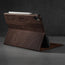 Integrated stand function of the Dark Brown Leather Case for iPad Air