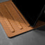 Raised steps inside the Tan Leather Case for iPad Air allowing multiple viewing angles