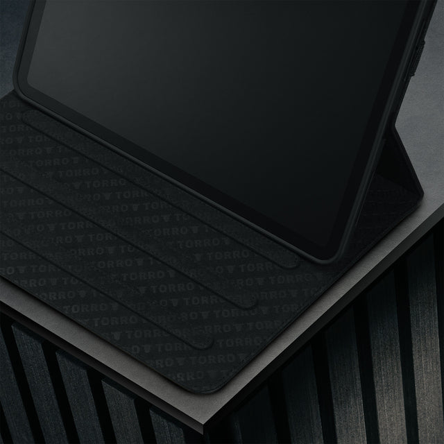 Multiple viewing angles of the Black Leather Case for Apple iPad Pro 12.9