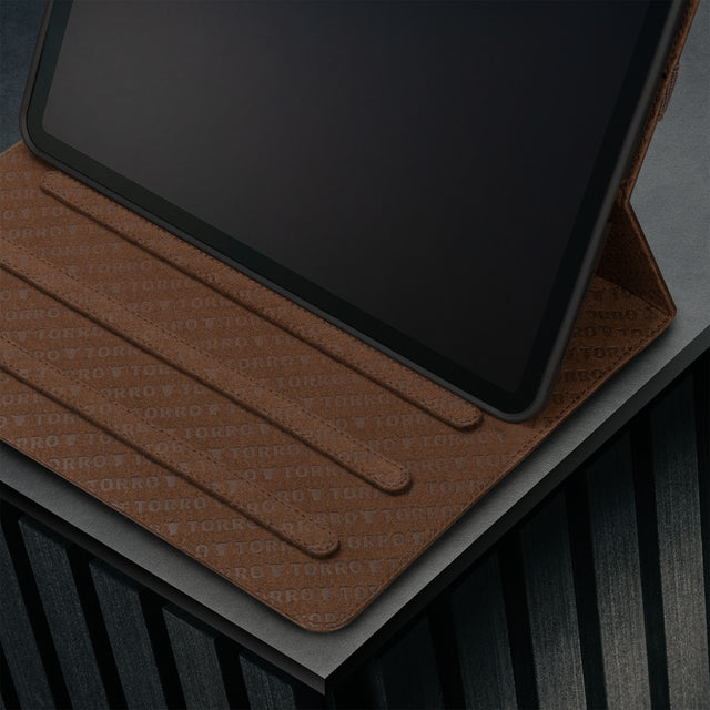 Multiple viewing angles of the Dark Brown Leather Case for Apple iPad Pro 12.9