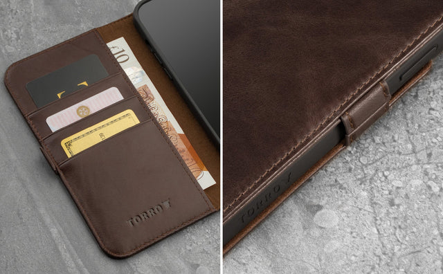 Cover in Pelle per iPhone 13 Pro (con funzione supporto) Feature Focus