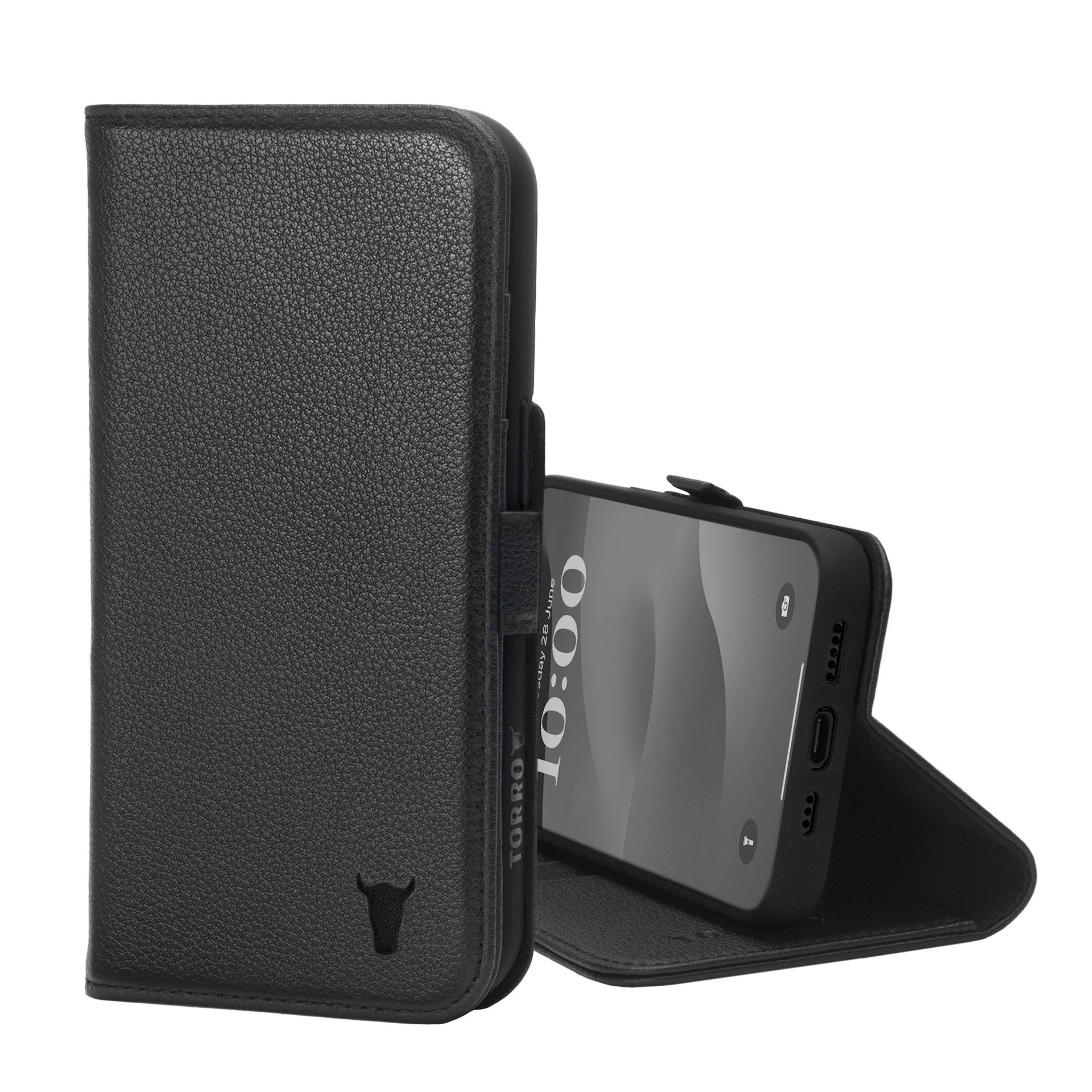 NOVADA Custodia In Vera Pelle Pieno Fiore Per IPhone 15 Pro | Compatibile MagSafe | Nero Napa Con Protezione Cadute 1,8m - 4