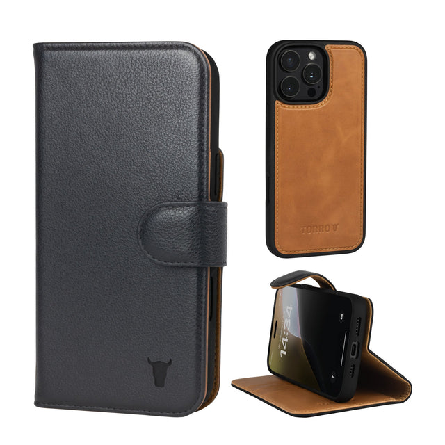 Cover in Pelle per iPhone 16 Pro Max con Cover Staccabile (MagSafe)