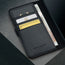 Card slots inside the Black Leather Case for iPhone 16