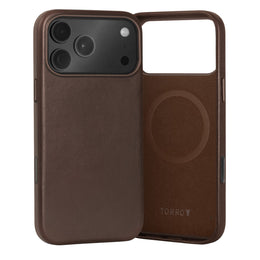 Slimline Dark Brown Leather Bumper Case for iPhone 17 Pro Max