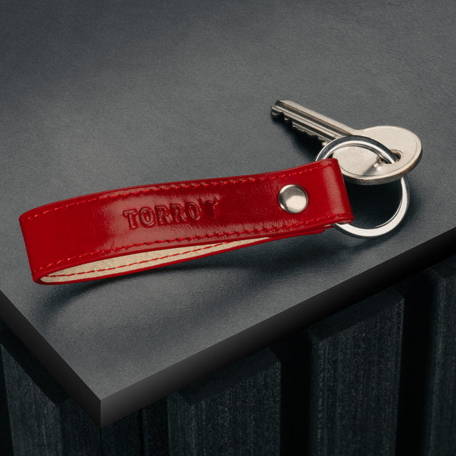 Red Leather Keyring