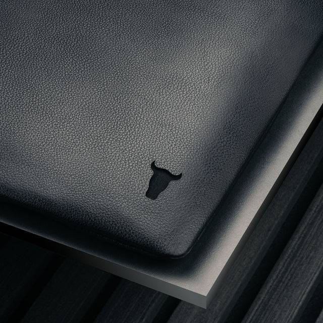 Nero Cover in pelle per laptop con chiusura a zip