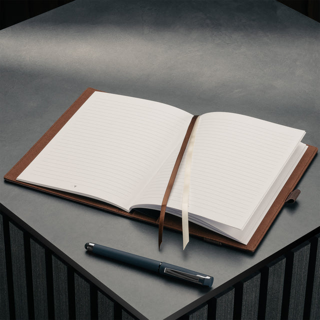 Notepad in the Dark Brown Leather A5 Notebook Cover