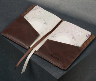 Inside of the Dark Brown Leather Passport holder