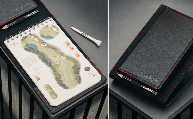 Porta Scorecard Golf in Pelle e Custodia per Yardage Book (edizione PRO) Feature Focus
