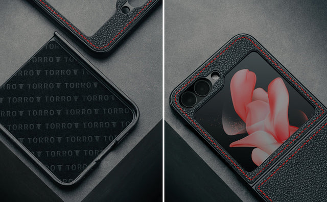 Cover in Pelle per Galaxy Z Flip6 / Z Flip7 FE Feature Focus