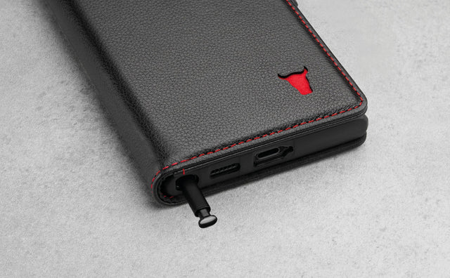 Cover in Pelle per Galaxy S22 Ultra (con funzione supporto) Feature Focus