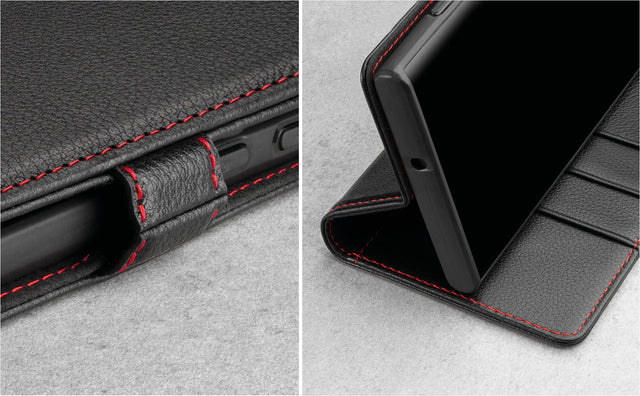 Cover in Pelle per Galaxy S22 Ultra (con funzione supporto) Feature Focus