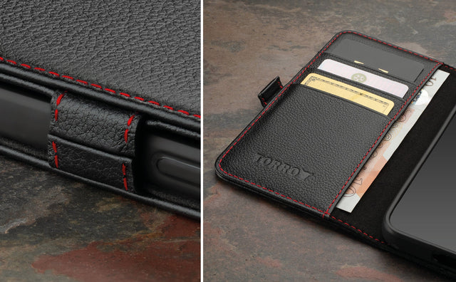 Cover in Pelle Galaxy S23 FE (con funzione supporto) Feature Focus