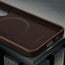Microfibre lining of the Dark Brown Leather Bumper Case for Galaxy S26
