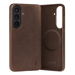 Dark Brown Leather Bumper Case for Galaxy S26+