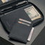 Detachable card holder included in the Black Leather Solo Travel Wallet