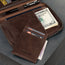 Detachable card holder included with the Dark Brown Leather Solo Travel Wallet