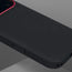 Close up of the Black with Red Detail Woven Fabric Bumper Case for iPhone 17 Pro Max