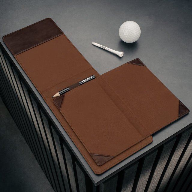 Microfibre lining in the Dark Brown Golf Scorecard Holder and Yardage Book Cover